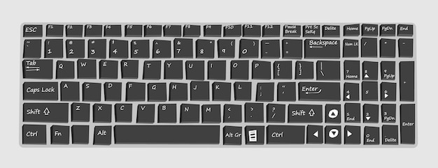 Vector maqueta de teclado. teclado para portátil. ilustración vectorial