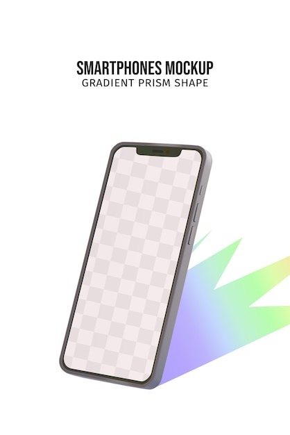 Maqueta de teléfono inteligente con un diseño de forma de degradado brillante