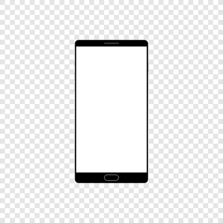 Vector maqueta de teléfono inteligente realista de alta calidad con pantalla vacía teléfono móvil detallado en negro con volumen de cámara y botones de encendido ilustración vectorial