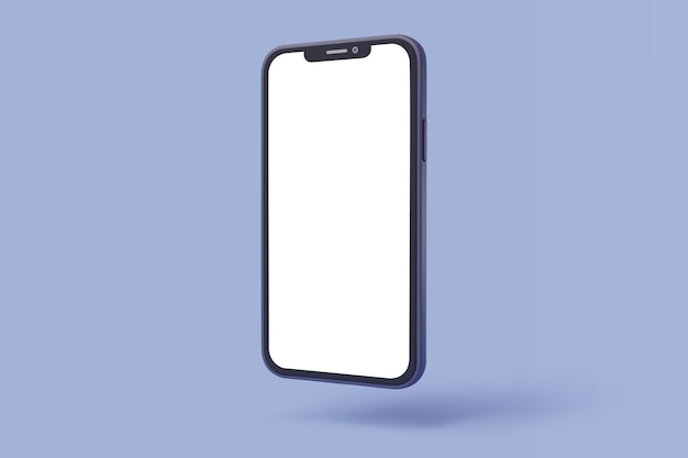 Maqueta de teléfono inteligente. teléfono móvil con pantalla en blanco aislado en azul. Eps 10 Vector.