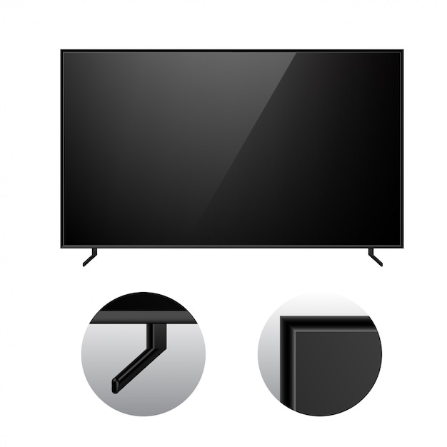 Vector maqueta de televisión moderna negra