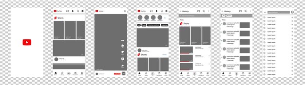 Maqueta de TikTok Establecer plantilla de interfaz de red y redes sociales de pantalla