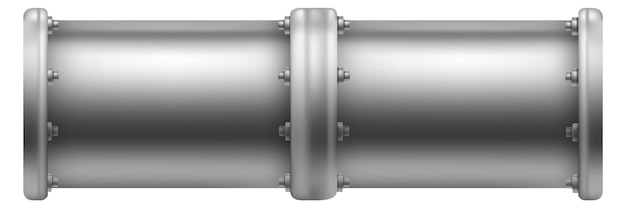 Maqueta de tubería de metal Tubo de plomería de acero realista