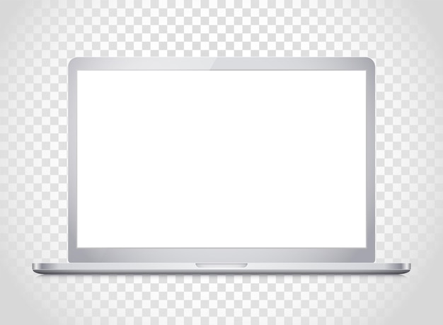 Maqueta de vector de computadora portátil moderna. Ilustración fotorrealista de cuaderno de vector. Plantilla para un contenido