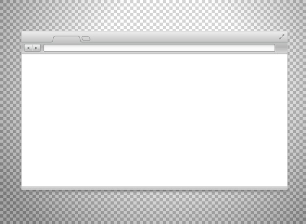 Vector maqueta de vector de navegador moderno aislado sobre fondo transparente