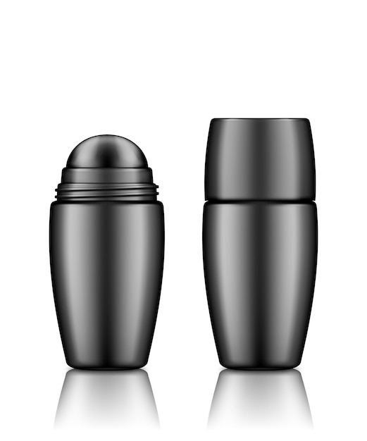 Maqueta de vector realista 3d de desodorante de botella de rodillo