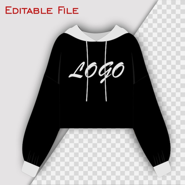 Vector maqueta de vector de sudadera con capucha recortada