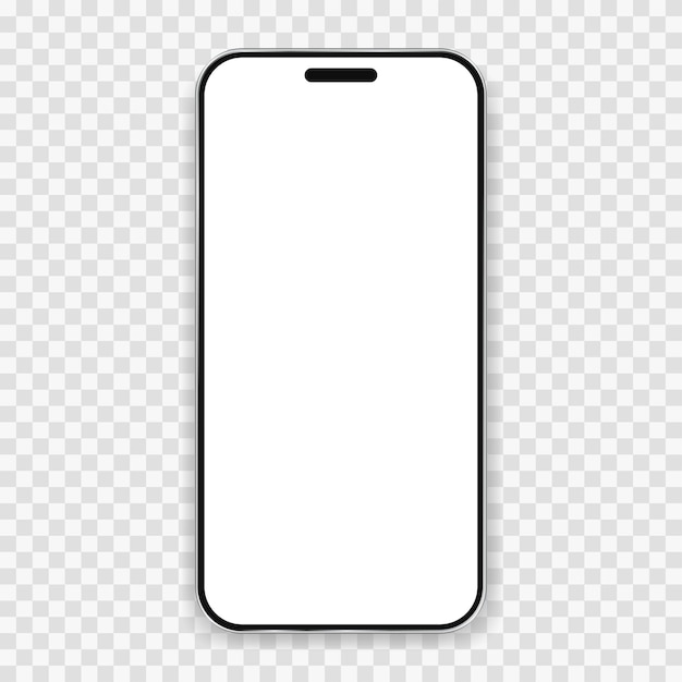 Vector maqueta de vector de teléfono móvil smartphone en blanco