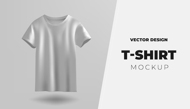Una maqueta vectorial 3D presenta una camiseta en blanco aislada contra un fondo blanco