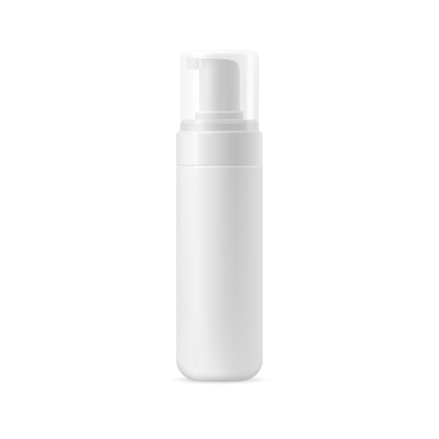 Maqueta vectorial de un recipiente blanco para limpiador facial