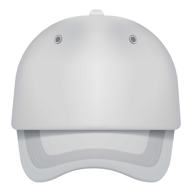 Vector maqueta de vista frontal de gorra blanca ilustración realista de maqueta de vector de vista frontal de gorra blanca para web