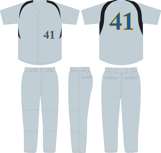 Vector maquetas de camiseta de béisbol con botones completos