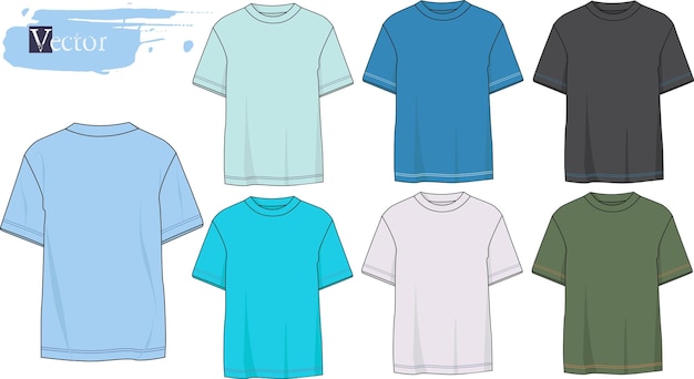 Maquetas de presentación Maqueta de camisetas coloridas vista delantera y trasera Maquetas de arte plantilla de ropa para hombres mujer