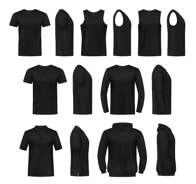 Maquetas vectoriales realistas de ropa casual para hombres