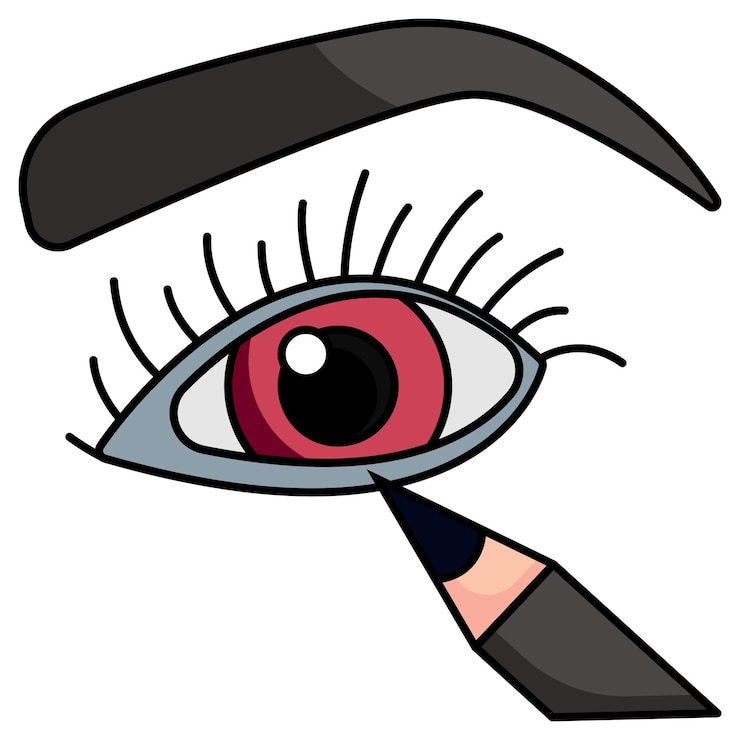Vector maquillador de ojos delineador de ojos o delineador de ojos diseño de vectores belleza y cuidado personal dermatología cosmética