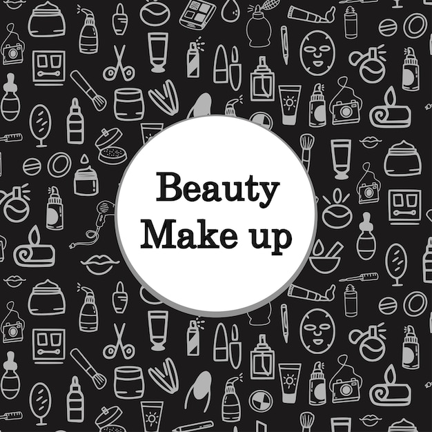 maquillaje de belleza cosméticos patrón sin costuras plantilla de diseño de fondo