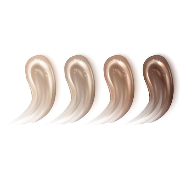 Maquillaje cosmético base líquida textura manchas Beige Fundación Maquillaje Frotis Tonos Trazos