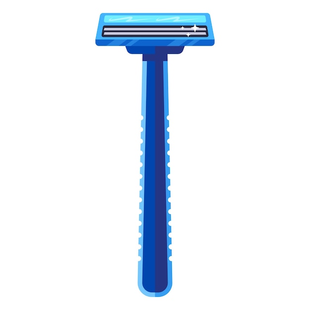 Máquina de afeitar de navaja azul. ilustración vectorial plana.