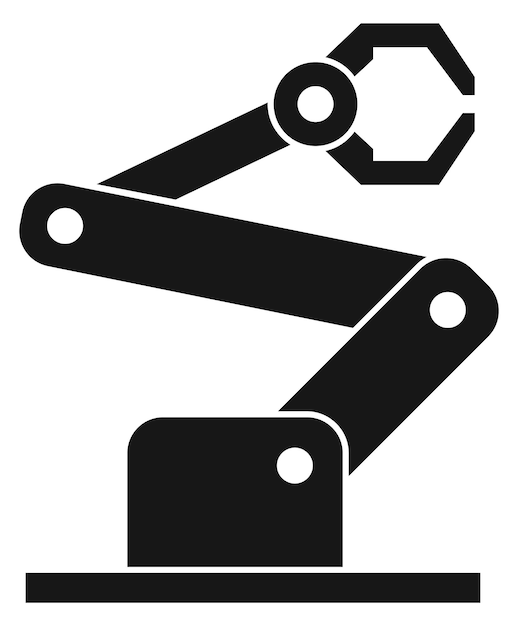 Máquina de brazo hidráulico Icono de manipulador de mano robótica