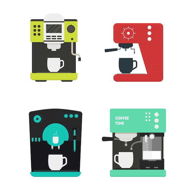 La máquina de café con un juego de tazas se puede utilizar para el hogar, restaurante, cafetería u oficina. Estilo.