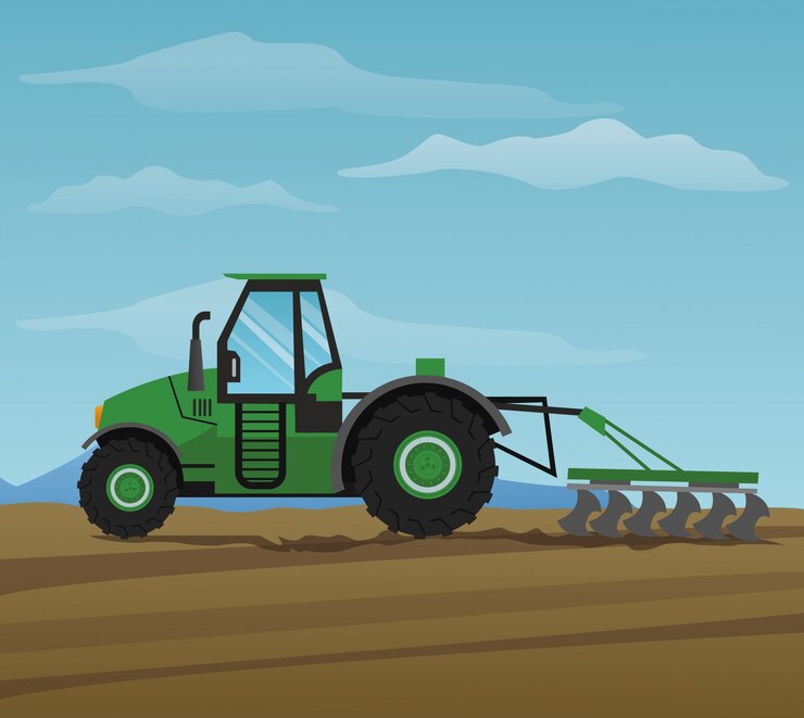 Vector máquina de camión sobre el icono de paisaje