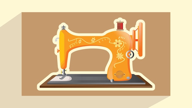 Maquina de coser vintage vector