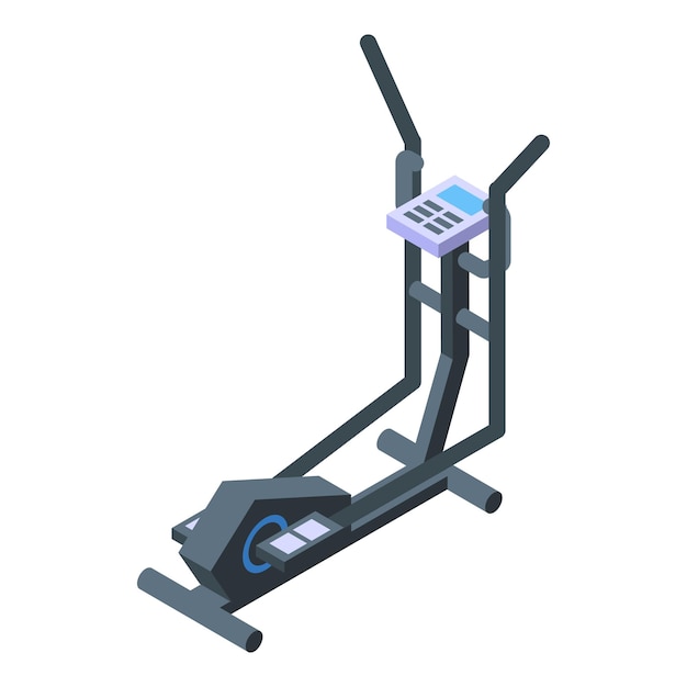 Máquina de entrenamiento elíptica que muestra el progreso del entrenamiento vista isométrica