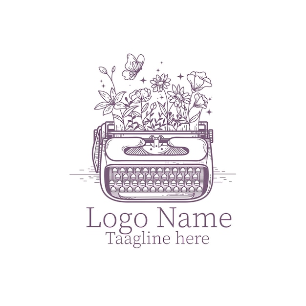 Máquina de escribir Diseño de logotipo vintage