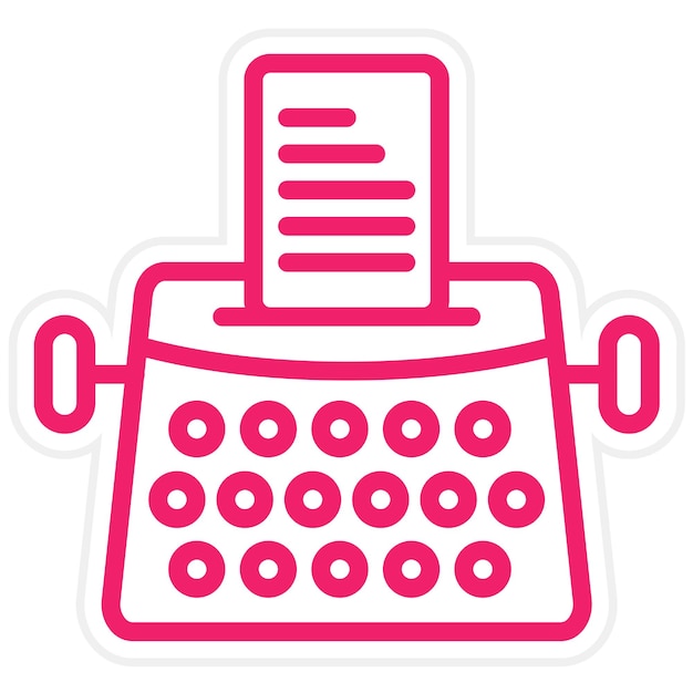 Máquina de escribir de diseño vectorial con estilo de icono de tableta