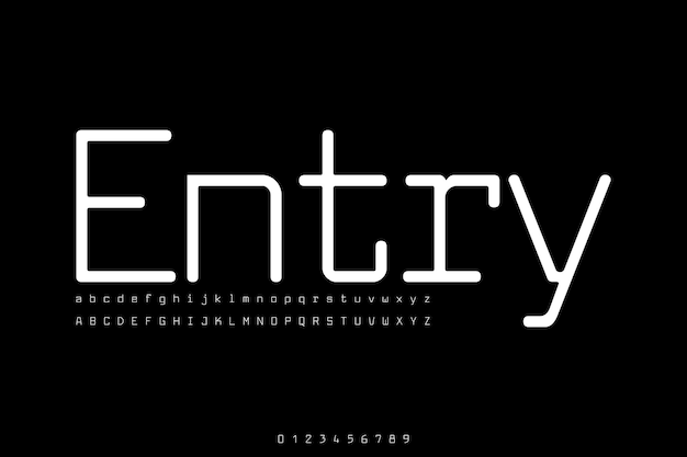 Maquina de escribir Entrada creativa Vector Mono Display Alfabeto Diseño de fuentes Ilustración vectorial