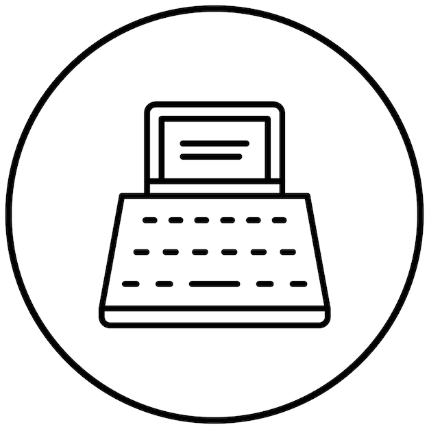 Máquina de escribir con icono vectorial de pantalla Se puede utilizar para imprimir iconset