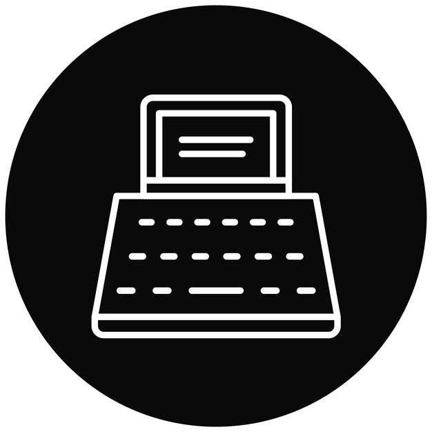 Máquina de escribir con icono vectorial de pantalla Se puede utilizar para imprimir iconset