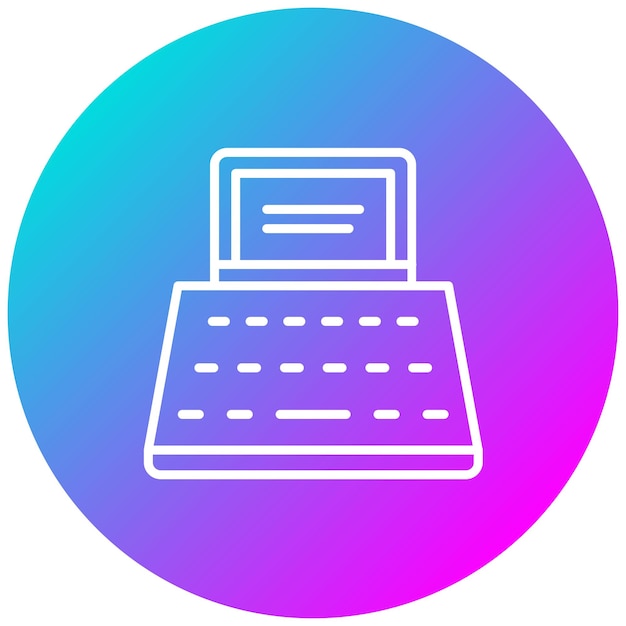 Máquina de escribir con icono vectorial de pantalla Se puede utilizar para imprimir iconset