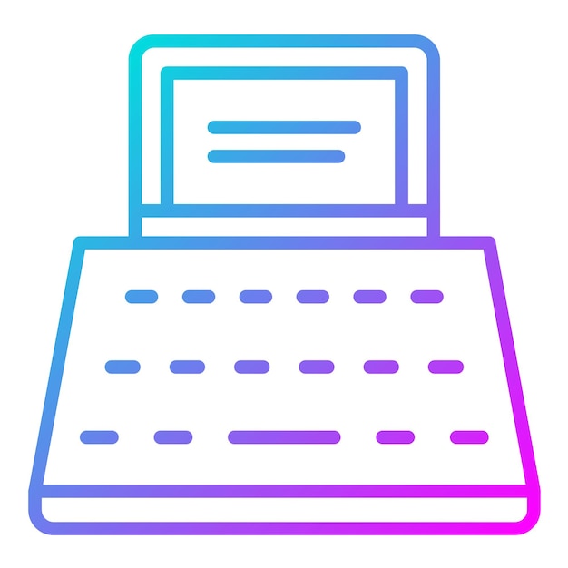 Máquina de escribir con icono vectorial de pantalla Se puede utilizar para imprimir iconset