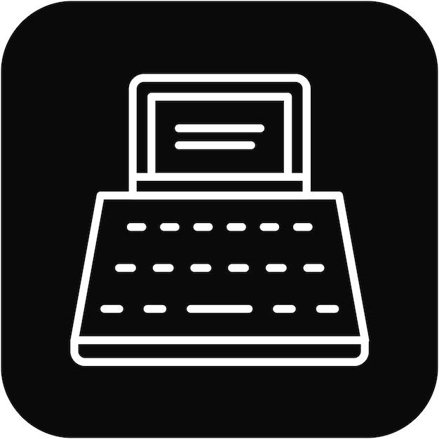 Máquina de escribir con icono vectorial de pantalla Se puede utilizar para imprimir iconset