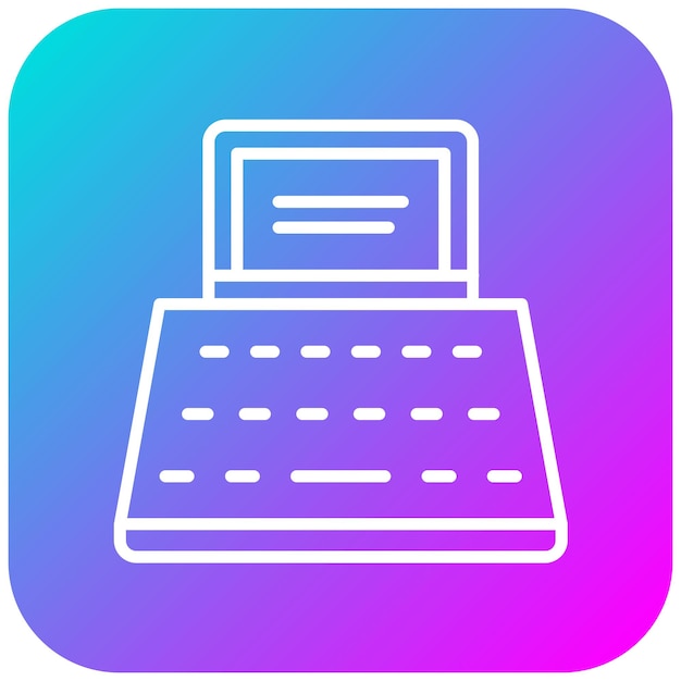 Máquina de escribir con icono vectorial de pantalla Se puede utilizar para imprimir iconset