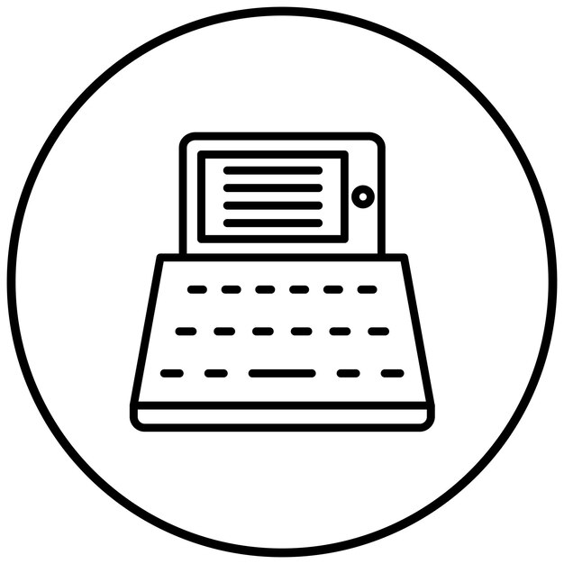 Máquina de escribir con icono vectorial de tableta Se puede utilizar para imprimir iconset