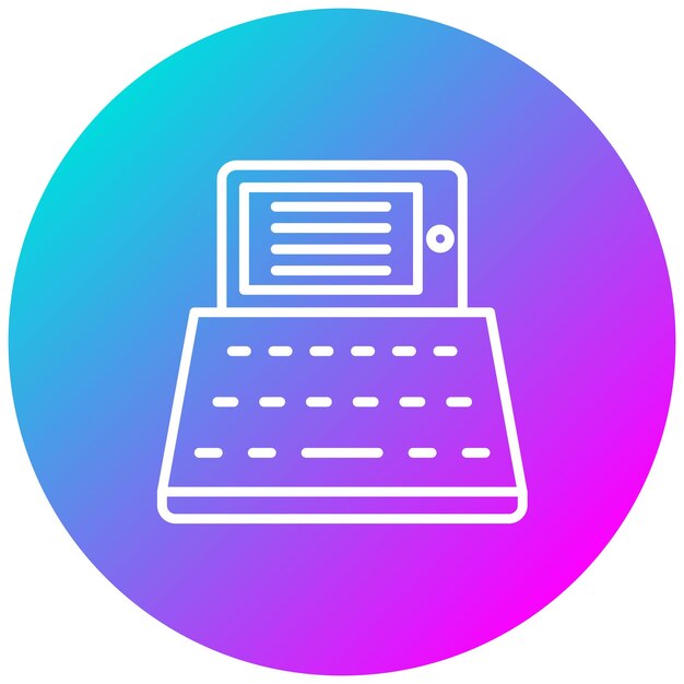 Máquina de escribir con icono vectorial de tableta Se puede utilizar para imprimir iconset