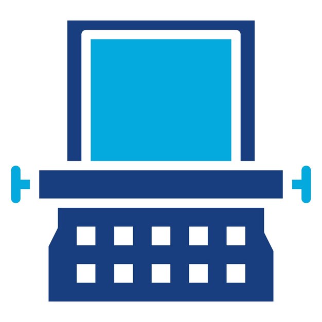 Máquina de escribir con imagen vectorial de icono de pantalla Se puede utilizar para imprimir
