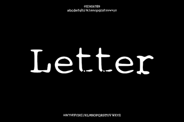 Máquina de escribir vectorial creativa de letras antiguas Diseño de fuentes alfabéticas