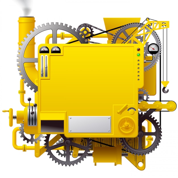 Vector máquina fantástica compleja amarilla