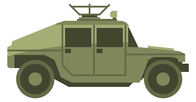 Vector máquina de guerra icono de color del coche de la fuerza militar aislado sobre fondo blanco