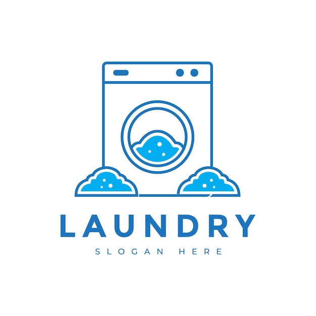 máquina de lavandería servicio eléctrico limpieza moderna concepto de negocio diseño de logotipo gráfico vectorial