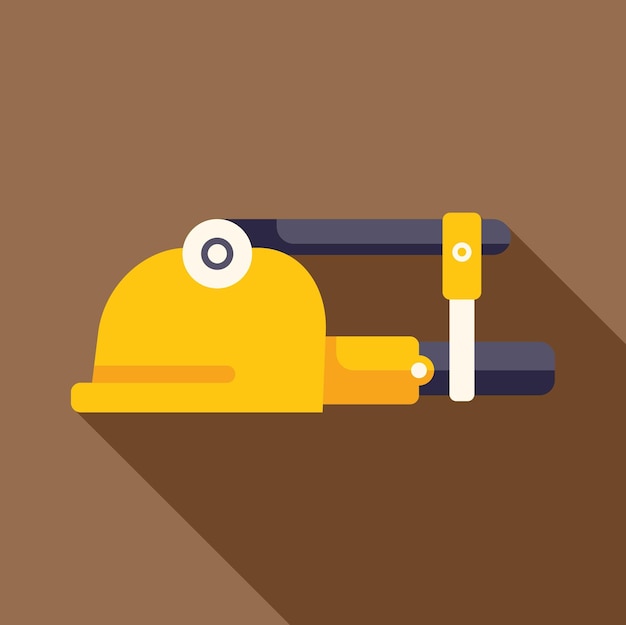 Máquina de perforación hidráulica con casco amarillo que representa la seguridad en el lugar de trabajo