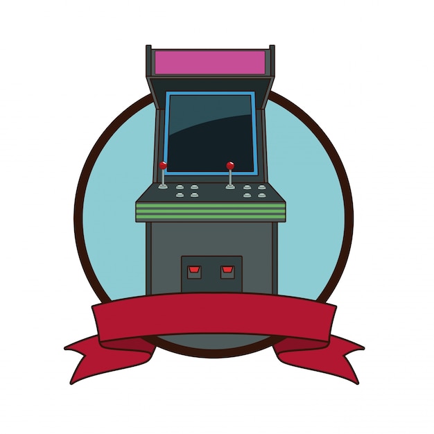 Vector máquina retro de videojuegos arcade