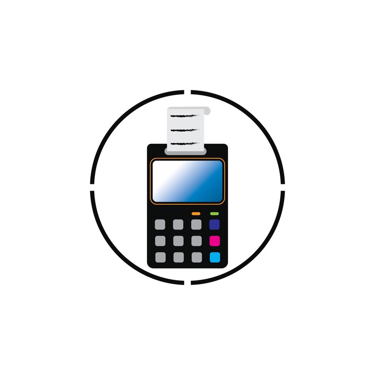 Vector máquina de tarjeta de crédito cajero automático para dinero ilustración de terminal de pago