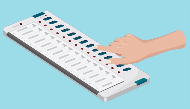 Máquina de votación electrónica india para elecciones, voto de emisión manual en EVM