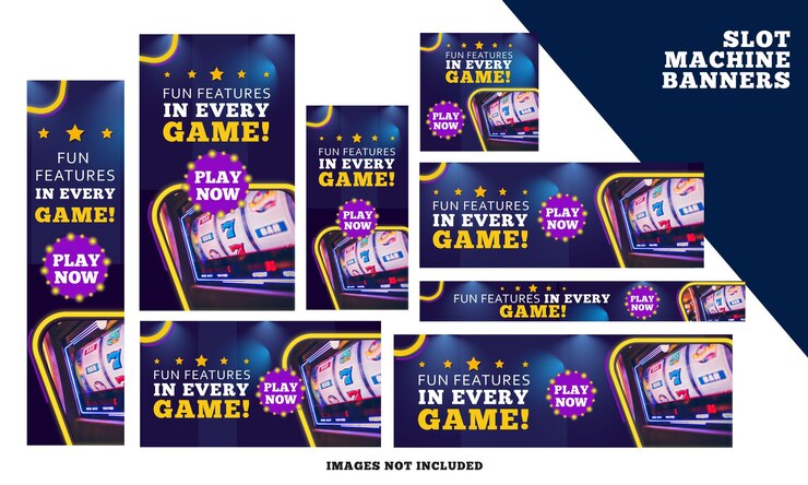 Vector máquinas tragamonedas gambling casino banners de sitios web de google adsense amp instagram historias de publicaciones de facebook