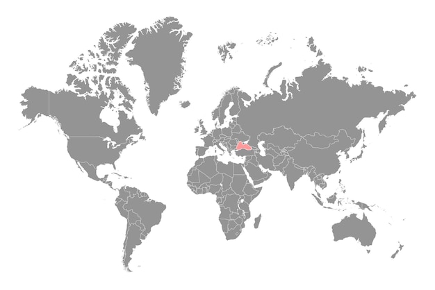 Mar Negro en el mapa del mundo ilustración vectorial