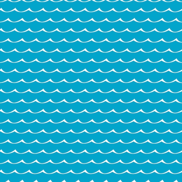 Vector mar y océano azul olas de patrones sin fisuras